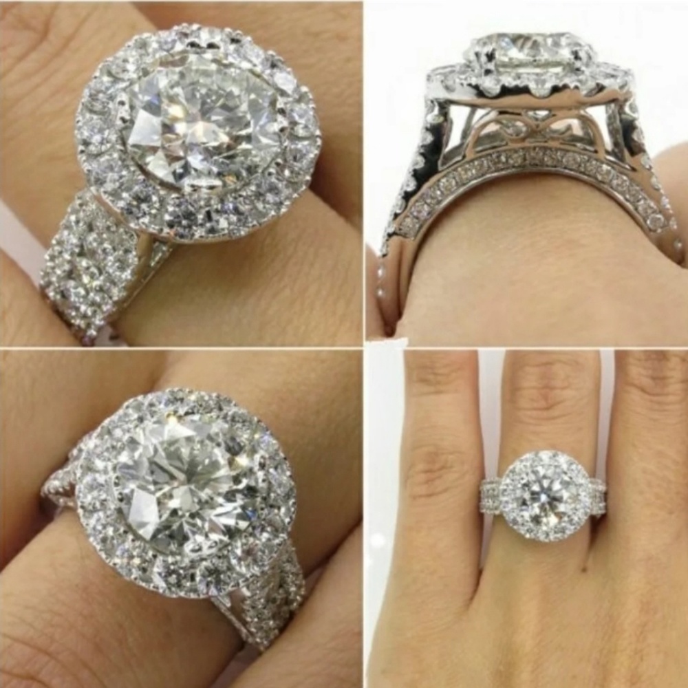 Amazing Sterling Silver Cathedral Wedding Ring 7 8